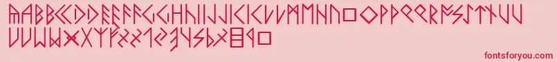 Latinloversrunes-fontti – punaiset fontit vaaleanpunaisella taustalla
