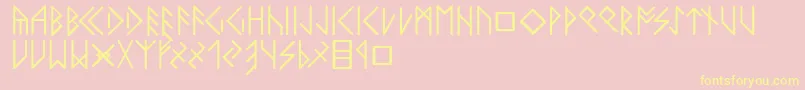 Czcionka Latinloversrunes – żółte czcionki na różowym tle