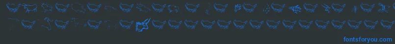 Caveart Font – Blue Fonts on Black Background