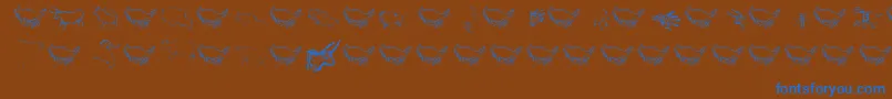 Caveart Font – Blue Fonts on Brown Background
