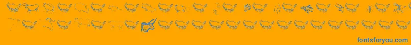 Caveart Font – Blue Fonts on Orange Background