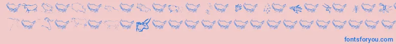 Caveart Font – Blue Fonts on Pink Background