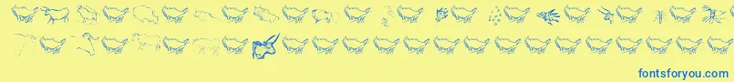 Caveart Font – Blue Fonts on Yellow Background