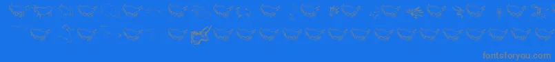 Caveart Font – Gray Fonts on Blue Background
