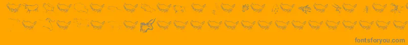 フォントCaveart – オレンジの背景に灰色の文字
