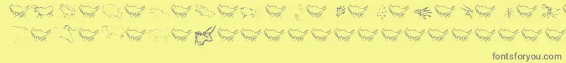 Caveart Font – Gray Fonts on Yellow Background