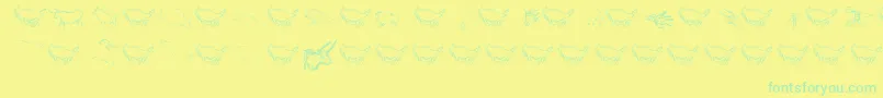 fuente Caveart – Fuentes Verdes Sobre Fondo Amarillo