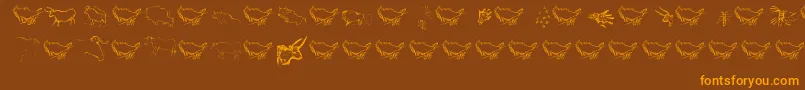 Caveart Font – Orange Fonts on Brown Background