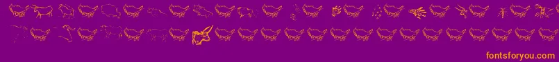 fuente Caveart – Fuentes Naranjas Sobre Fondo Morado