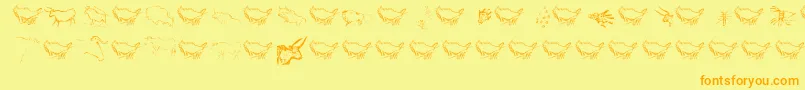 Caveart Font – Orange Fonts on Yellow Background