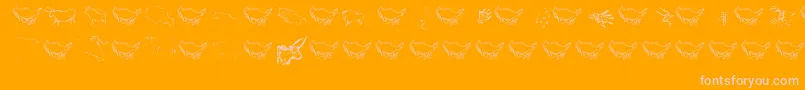 Caveart Font – Pink Fonts on Orange Background
