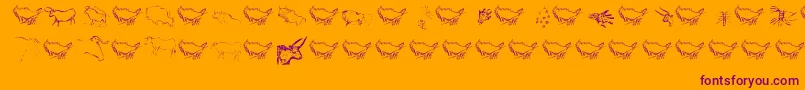 Caveart Font – Purple Fonts on Orange Background