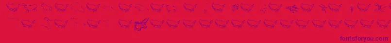 Caveart-Schriftart – Violette Schriften auf rotem Hintergrund