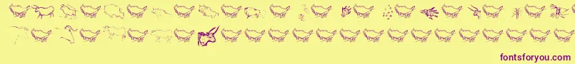 Caveart Font – Purple Fonts on Yellow Background