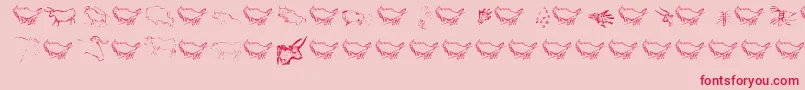 Caveart Font – Red Fonts on Pink Background