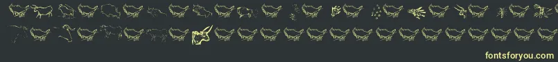 Caveart Font – Yellow Fonts on Black Background