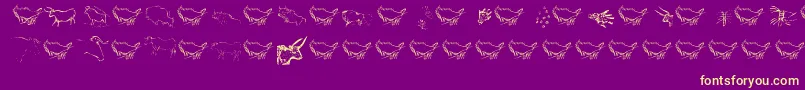 Caveart Font – Yellow Fonts on Purple Background