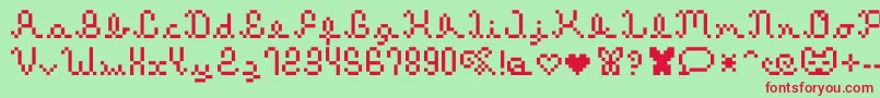 Dreamit Font – Red Fonts on Green Background