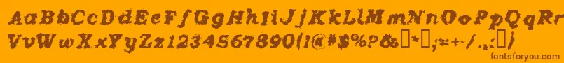 Crash Font – Brown Fonts on Orange Background