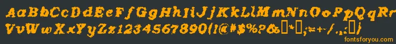 フォントCrash – 黒い背景にオレンジの文字