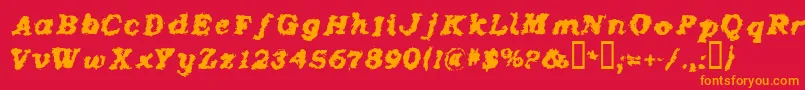 フォントCrash – 赤い背景にオレンジの文字