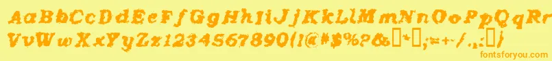 Crash Font – Orange Fonts on Yellow Background