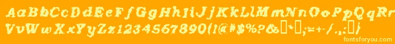 Crash Font – Yellow Fonts on Orange Background