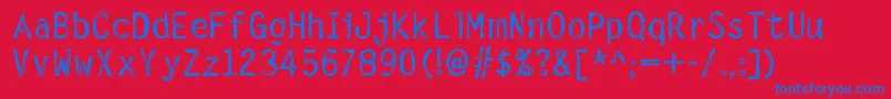 DigitalNoise-fontti – siniset fontit punaisella taustalla