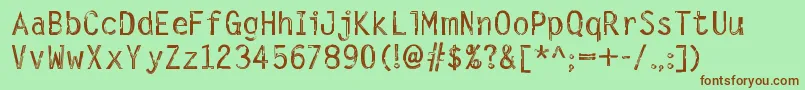 DigitalNoise-fontti – ruskeat fontit vihreällä taustalla
