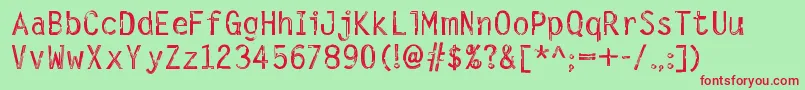 DigitalNoise Font – Red Fonts on Green Background