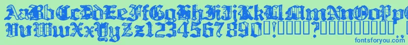 Billh Font – Blue Fonts on Green Background