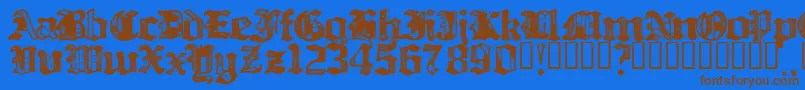 Billh Font – Brown Fonts on Blue Background
