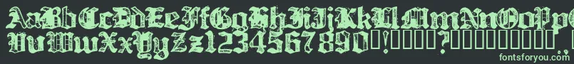 フォントBillh – 黒い背景に緑の文字