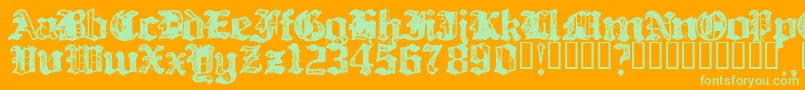 Billh Font – Green Fonts on Orange Background