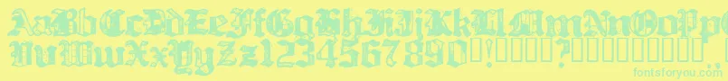 Billh Font – Green Fonts on Yellow Background
