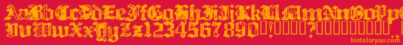 Billh Font – Orange Fonts on Red Background