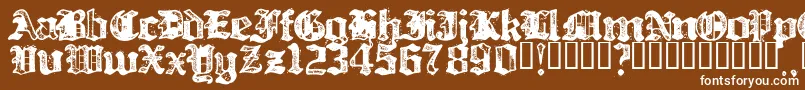 Billh-fontti – valkoiset fontit ruskealla taustalla