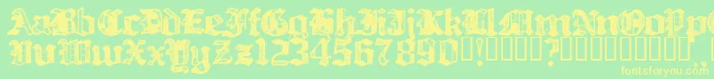 Billh Font – Yellow Fonts on Green Background
