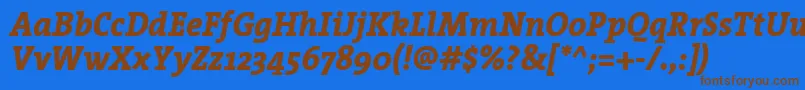 Шрифт TheserifextraboldItalic – коричневые шрифты на синем фоне