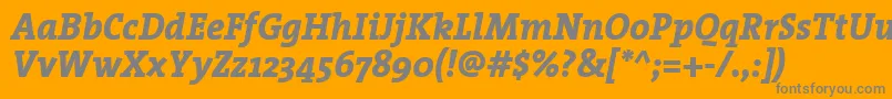 TheserifextraboldItalic Font – Gray Fonts on Orange Background