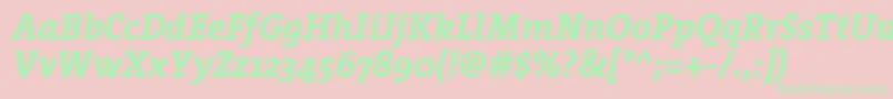 TheserifextraboldItalic-Schriftart – Grüne Schriften auf rosa Hintergrund