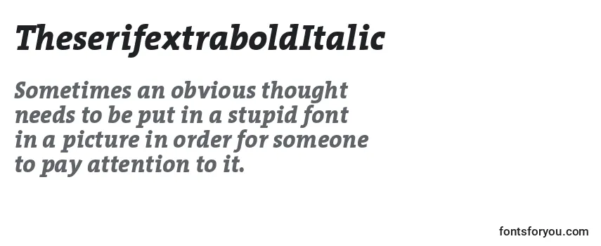 TheserifextraboldItalic Font