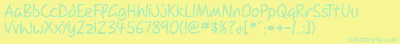 Dupree Font – Green Fonts on Yellow Background
