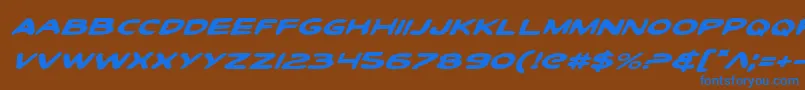 Toontiei Font – Blue Fonts on Brown Background