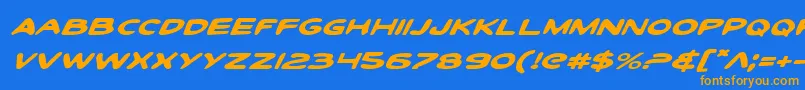 Toontiei Font – Orange Fonts on Blue Background