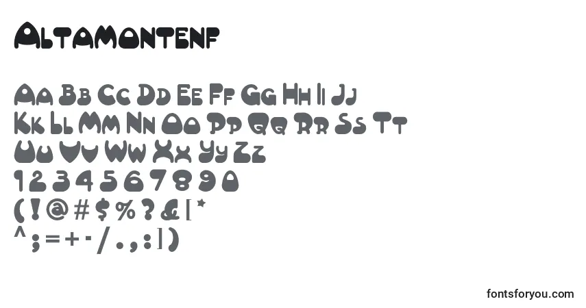 Шрифт Altamontenf – алфавит, цифры, специальные символы
