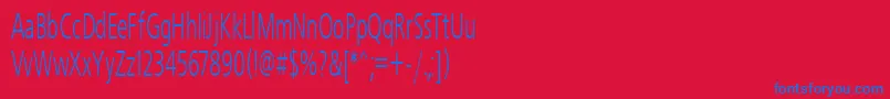 Freeset55n-Schriftart – Blaue Schriften auf rotem Hintergrund