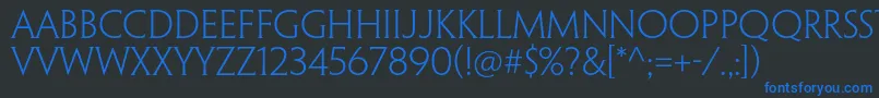 PenumbrahalfserifstdLight Font – Blue Fonts on Black Background