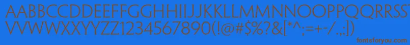 PenumbrahalfserifstdLight Font – Brown Fonts on Blue Background
