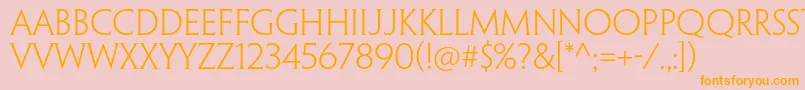 PenumbrahalfserifstdLight Font – Orange Fonts on Pink Background